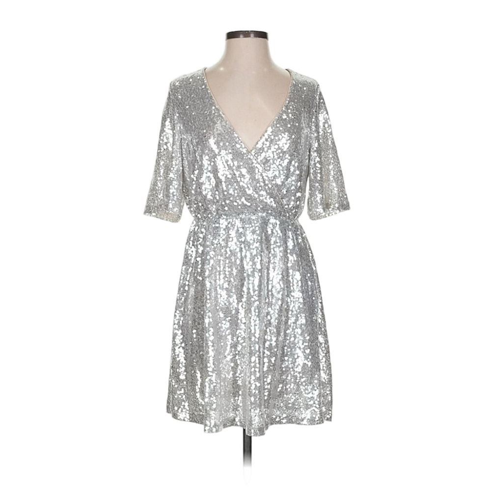 VERO MODA SILVER SEQUIN DRESS